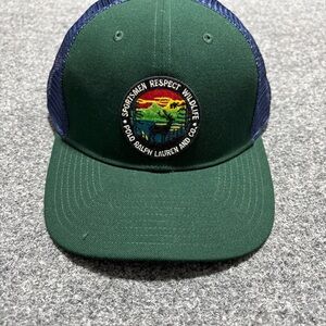 Polo Ralph Lauren Sportsmen Respect Wildlife Patch Trucker SnapBack Cap Rare Hat